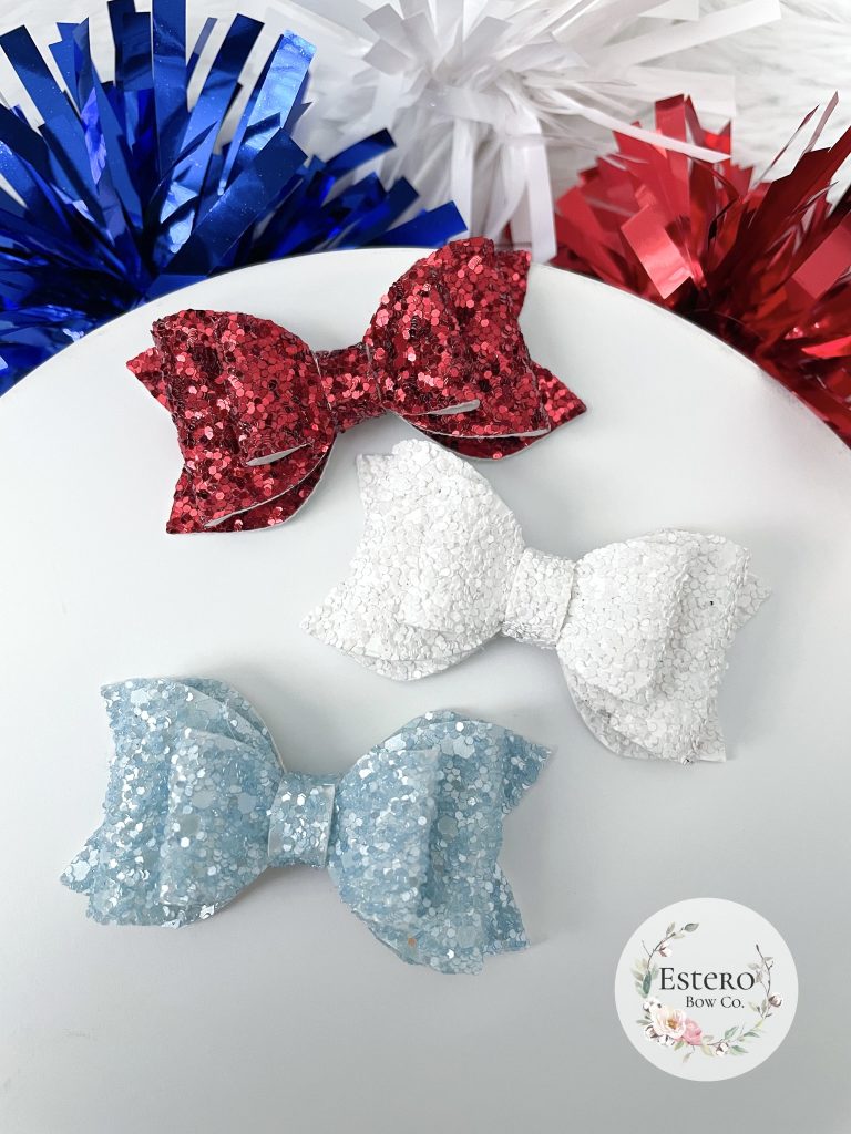 WKU, Red & White 2 Tone Fluff Hair Bow