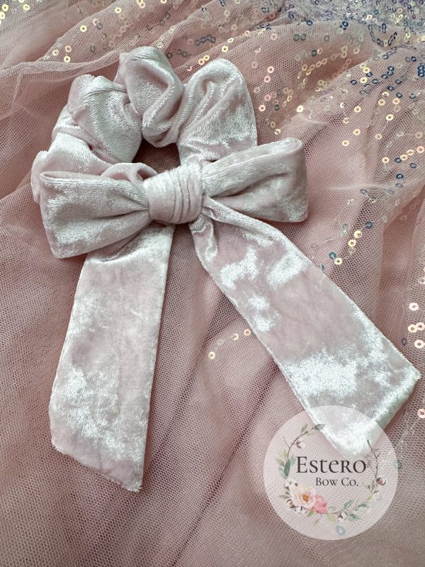 Crushed Velvet Bow Scrunchie - Image 4