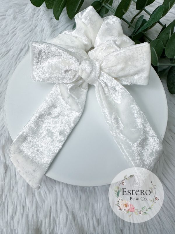 Crushed Velvet Bow Scrunchie - Image 2