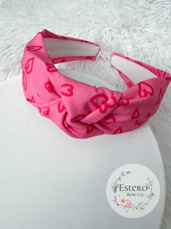 Neon Pink Hearts Headband - Valentine's Day Headband - Image 2