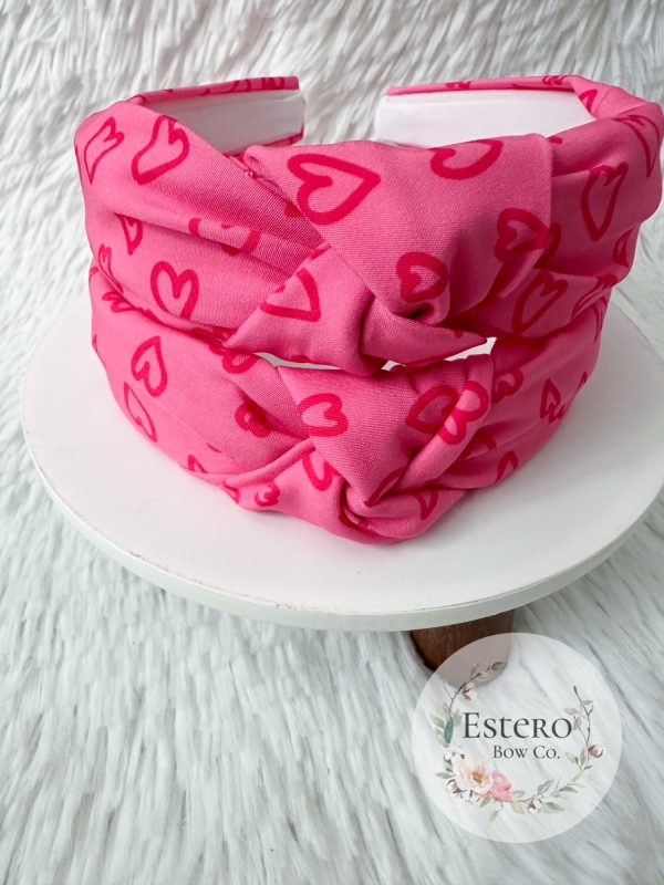 Neon Pink Hearts Headband - Valentine's Day Headband