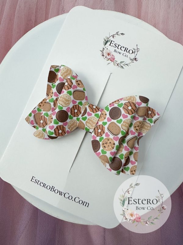 3.5” Famous Cookie Vegan Leather Hair Bow